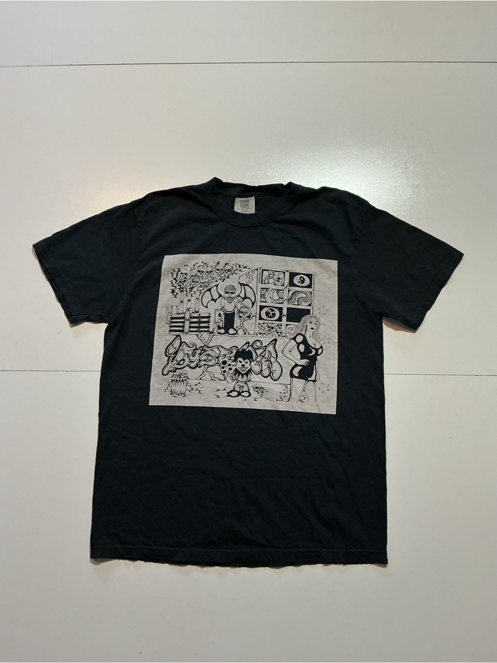 Dystopia Sludge Metal Crust Punk Band Skulls Gun Black Graphic S/S T-Shirt